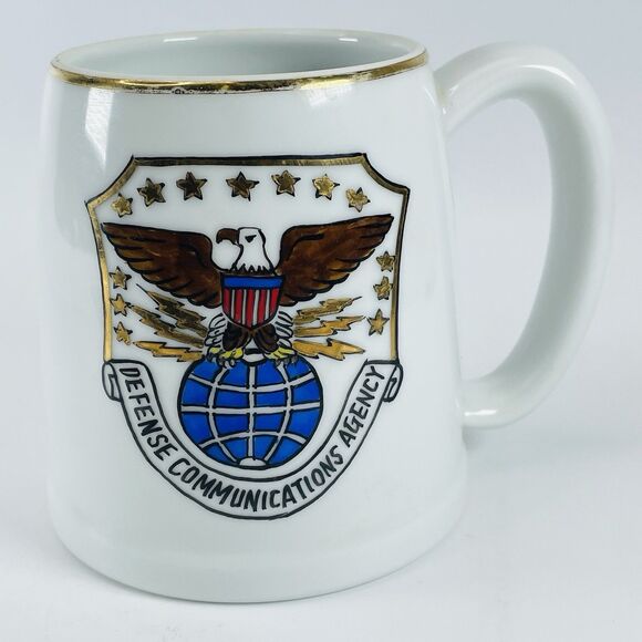 Defense Communications Agency Coffee Mug Cup DCA DISA Vintage Military Eagle - Picture 1 of 7